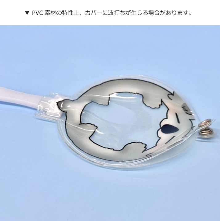 うちわ型缶バッジカバー