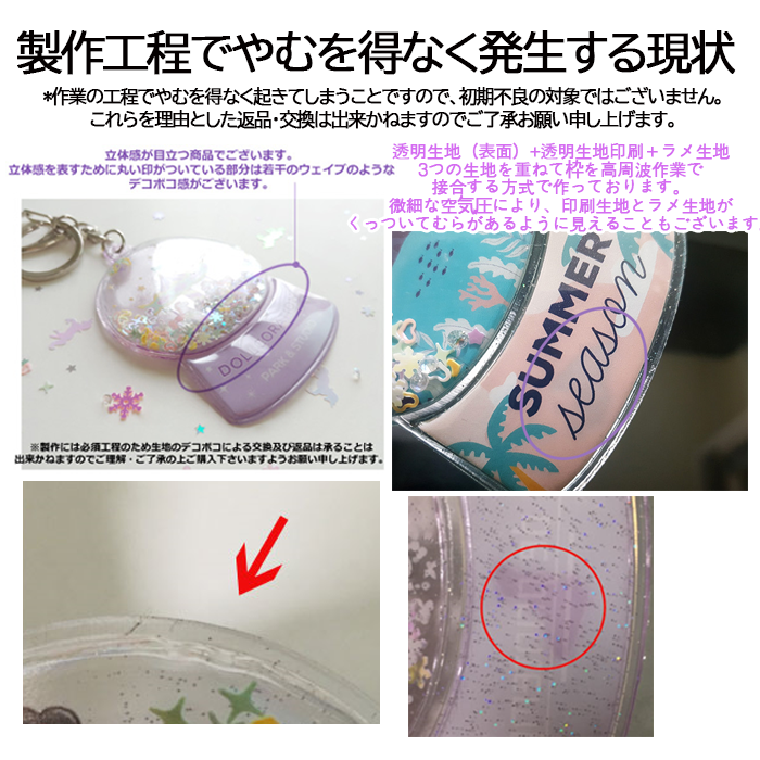 製作工程で生じる現象と仕上がりの例