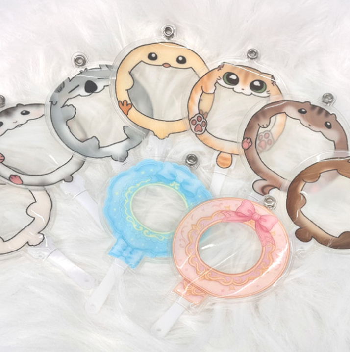 うちわ型缶バッジカバー