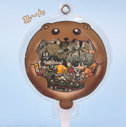 うちわ型缶バッジカバー