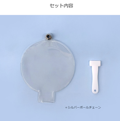 うちわ型缶バッジカバー