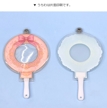 うちわ型缶バッジカバー