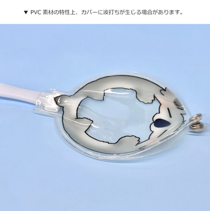 うちわ型缶バッジカバー