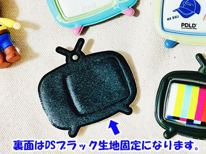レトロTVキーホルダー(蓄光生地/DS生地・ボールチェーン付き・キーホルダーに変更可能)