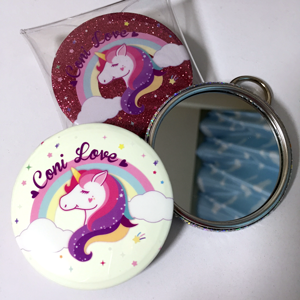 きらきら★缶バッジ・缶ミラー（白印刷）　75ｍｍ
