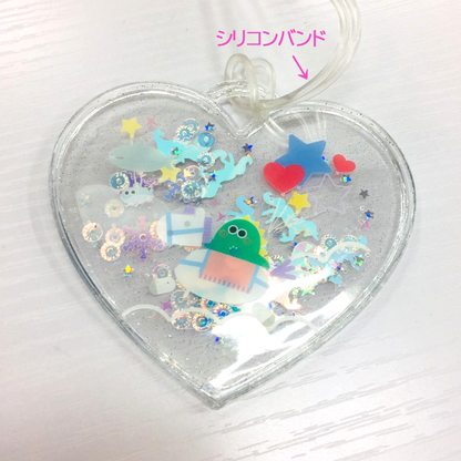 PVC・グリッター入りハート・ネームタグ