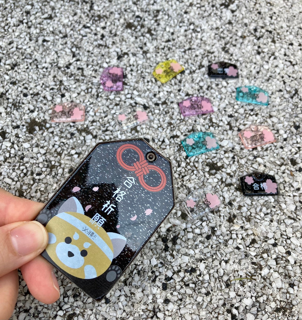 Jellyキーホルダーお守り形(キーホルダー付き/ラメ・オーロラ生地）
