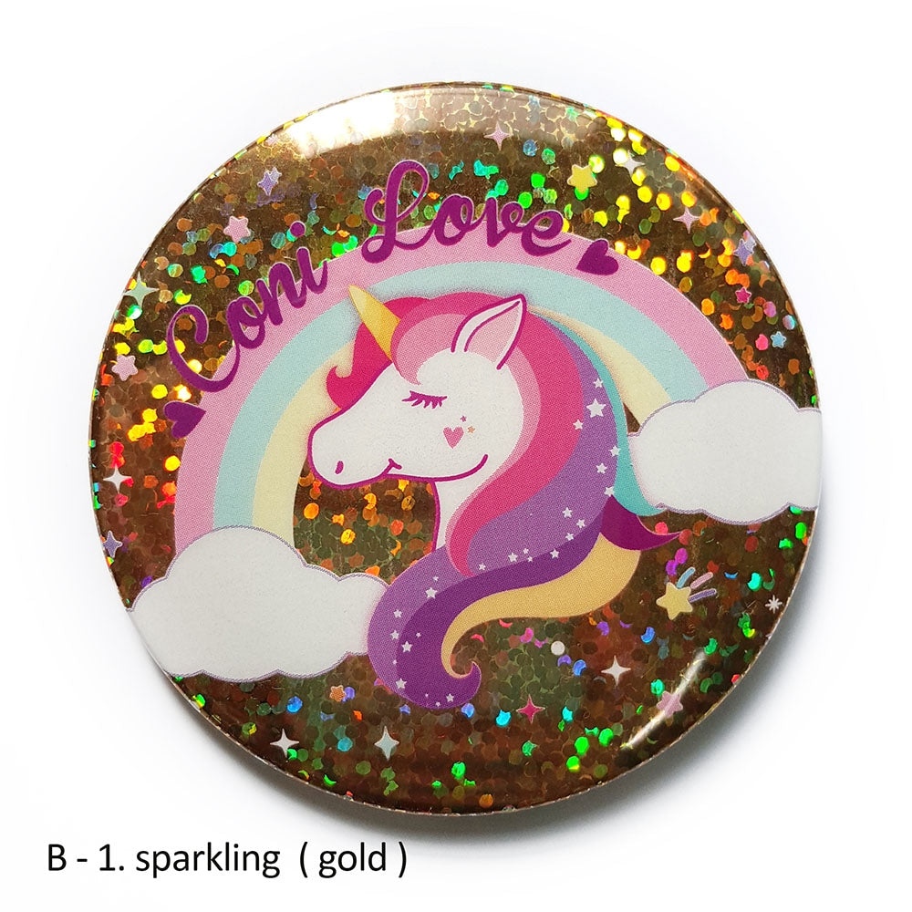 きらきら★缶バッジ・缶ミラー（白印刷）　75ｍｍ