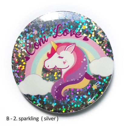 きらきら★缶バッジ・缶ミラー（白印刷）　５８ｍｍ