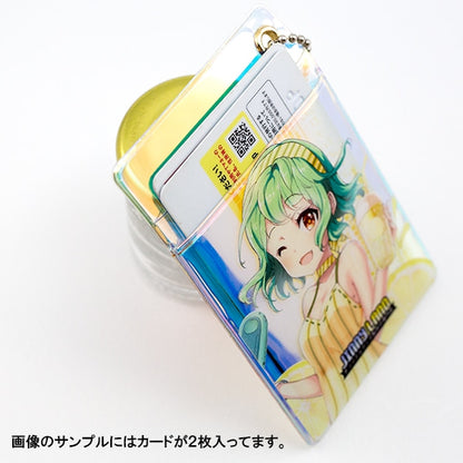 PVCパスケース（縦型）　オーロラ・ラメ生地（ボールチェーンオプション追加可能）